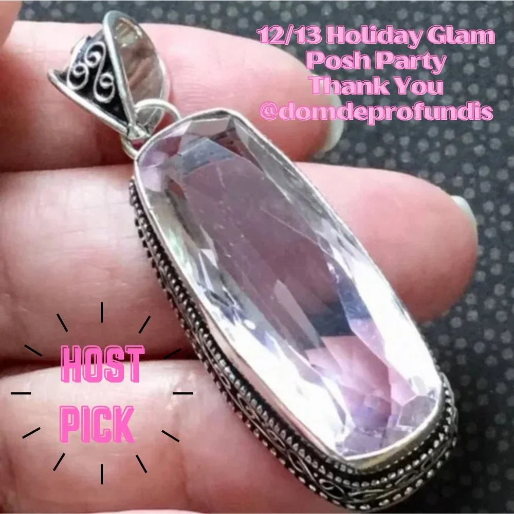 Light Pink Topaz Gemstone Pendant - Picture 7 of 8